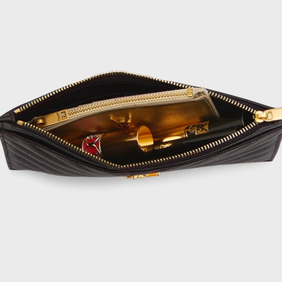 New Yves Saint Laurent black monogram clutch / crossbody - Picture 11 of 13